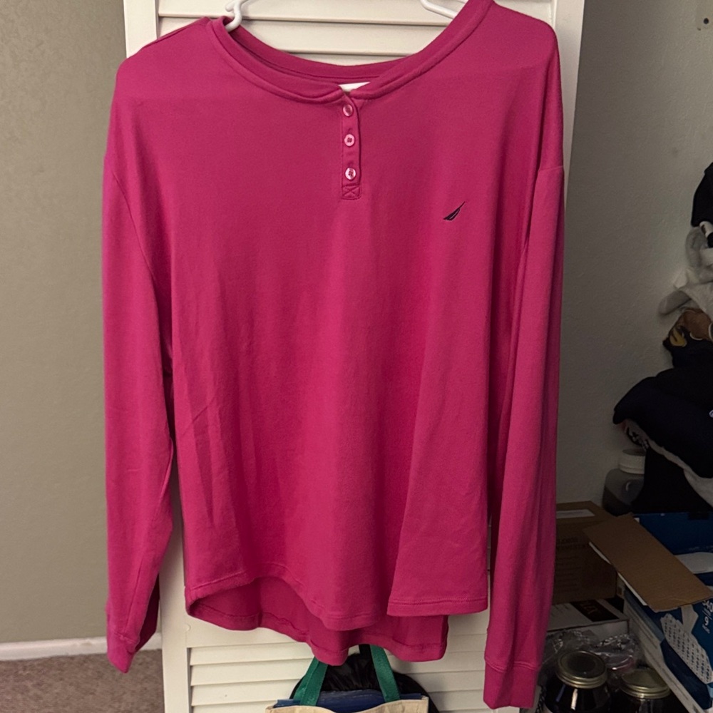 Nautica Women's Fuchsia Long Sleeve Top
